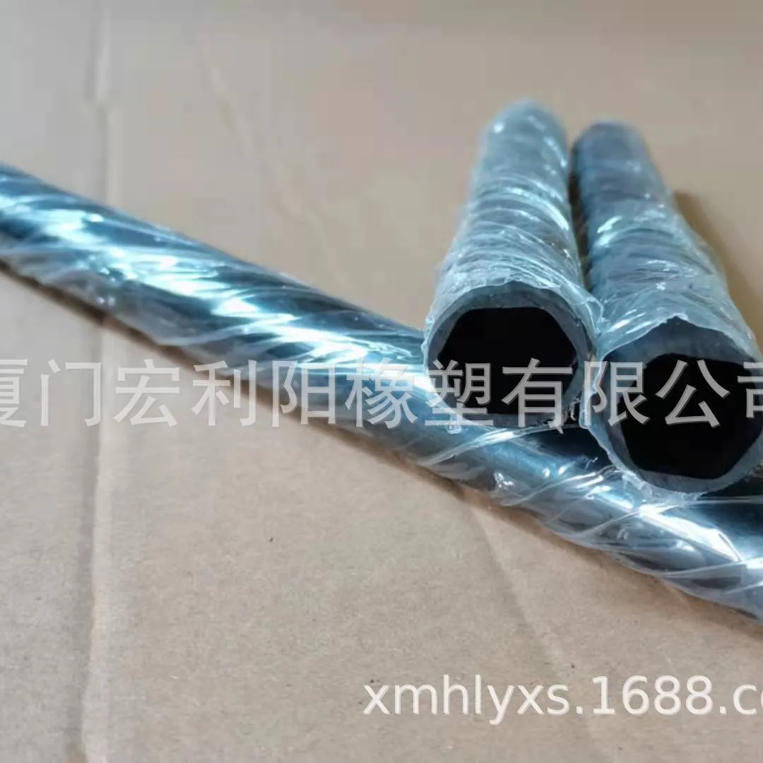 Black PVC Octagonal Hollow Tube Custom E
